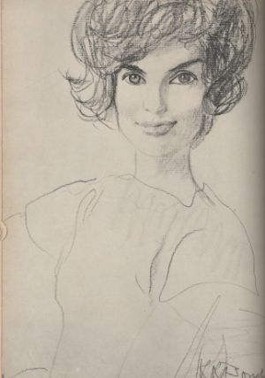 1961The only First Lady to have been sketched rather than photographed for her Vogue portrait by French illustrator Rene Bouche.jpg